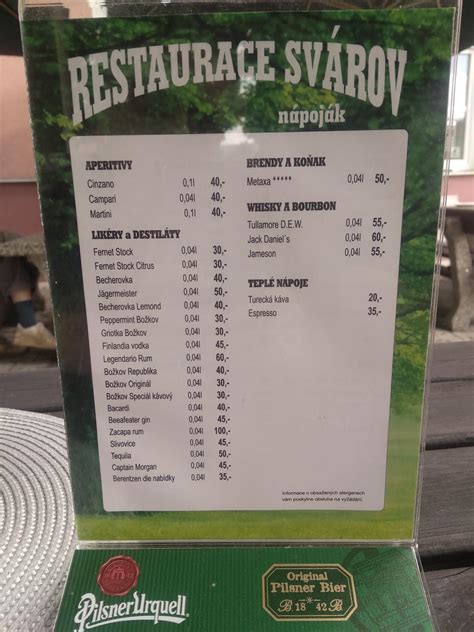 restaurace svárov|Menu – Restaurace Svárov